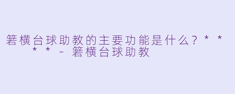 箬横台球助教的主要功能是什么？**  **