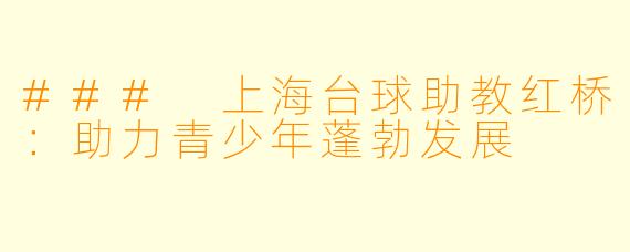 ### 上海台球助教红桥：助力青少年蓬勃发展