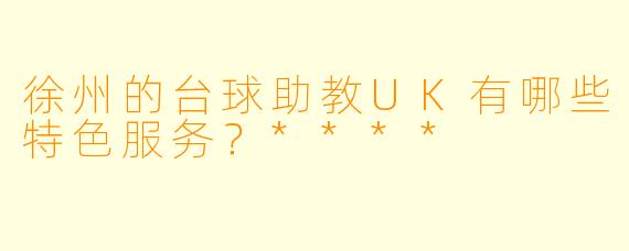徐州的台球助教UK有哪些特色服务?****