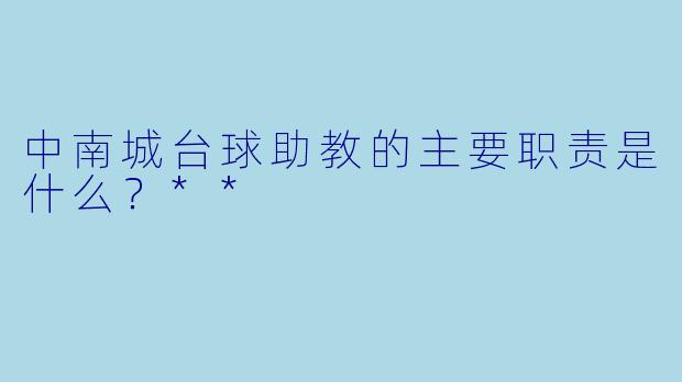 中南城台球助教的主要职责是什么？**