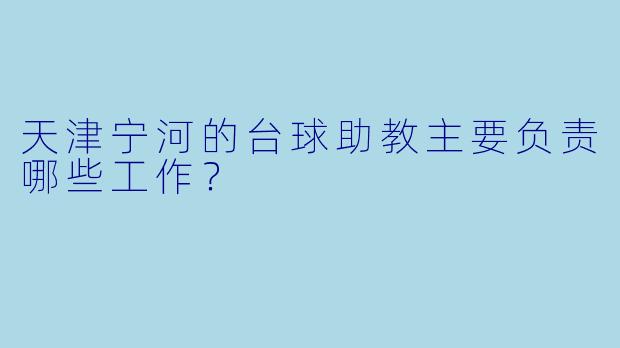 天津宁河的台球助教主要负责哪些工作？