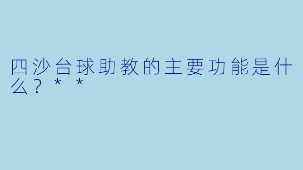 四沙台球助教的主要功能是什么？**