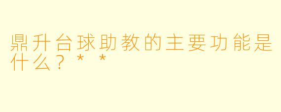 鼎升台球助教的主要功能是什么？**