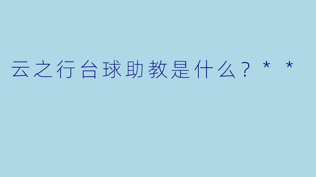 云之行台球助教是什么?**