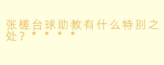 张槎台球助教有什么特别之处?****