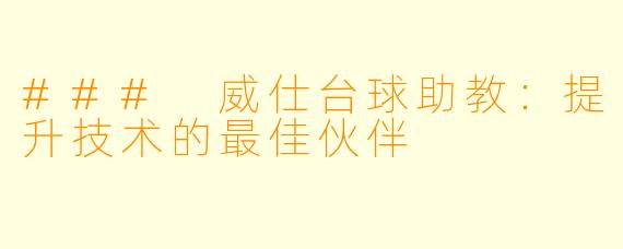 ### 威仕台球助教:提升技术的最佳伙伴