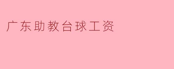 广东助教台球工资