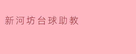 新河坊台球助教的主要功能是什么？****