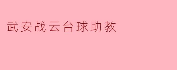 武安战云台球助教