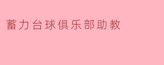 蓄力台球俱乐部助教