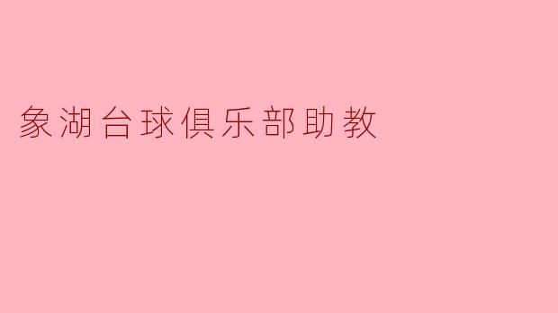 象湖台球俱乐部助教