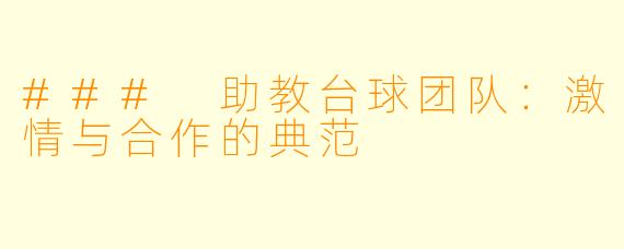 ### 助教台球团队：激情与合作的典范