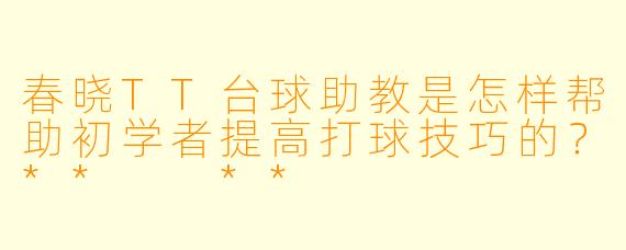 春晓TT台球助教是怎样帮助初学者提高打球技巧的?** **