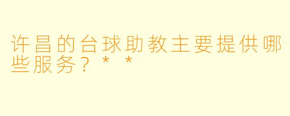 许昌的台球助教主要提供哪些服务？**