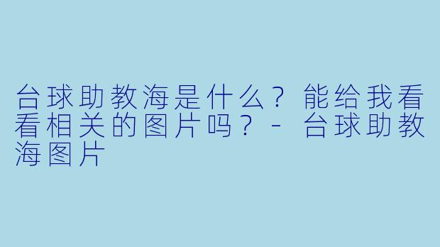 台球助教海是什么?能给我看看相关的图片吗?