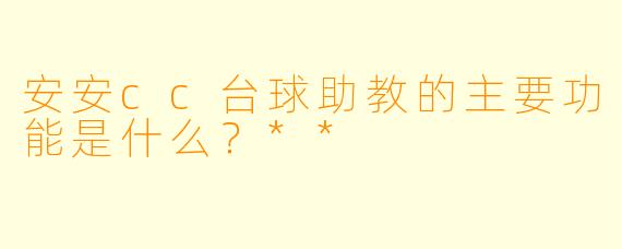 安安cc台球助教的主要功能是什么？**