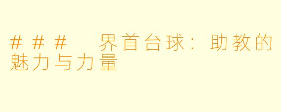 ### 界首台球：助教的魅力与力量