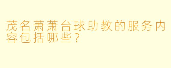 茂名萧萧台球助教的服务内容包括哪些？