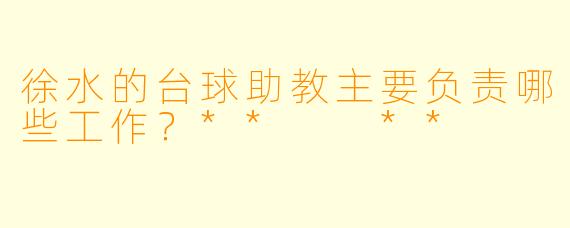 徐水的台球助教主要负责哪些工作？**  **