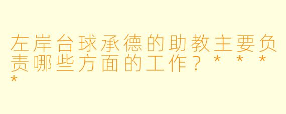 左岸台球承德的助教主要负责哪些方面的工作?****