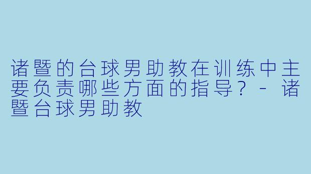 诸暨的台球男助教在训练中主要负责哪些方面的指导？