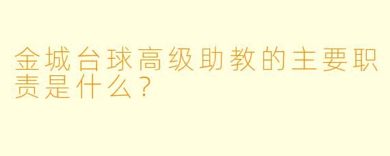 金城台球高级助教的主要职责是什么？