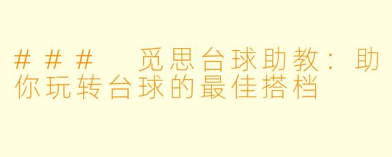 ### 觅思台球助教：助你玩转台球的最佳搭档
