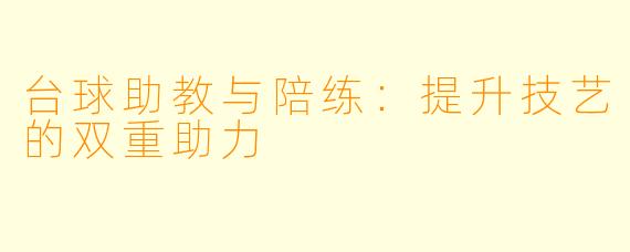 台球助教与陪练：提升技艺的双重助力