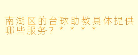 南湖区的台球助教具体提供哪些服务?****