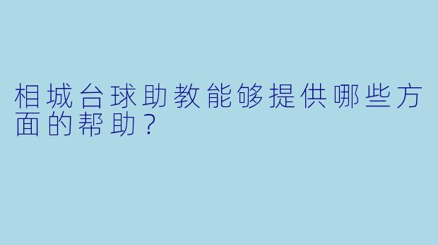 相城台球助教能够提供哪些方面的帮助？