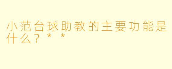小范台球助教的主要功能是什么？**
