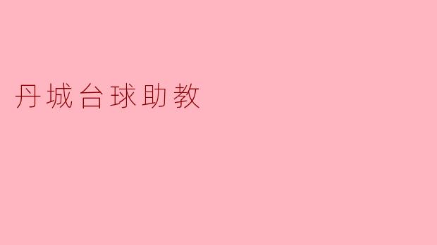### 丹城台球助教:提升技能的最佳伙伴