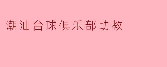 潮汕台球俱乐部助教