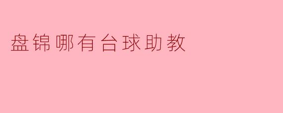 盘锦的台球助教在哪里?