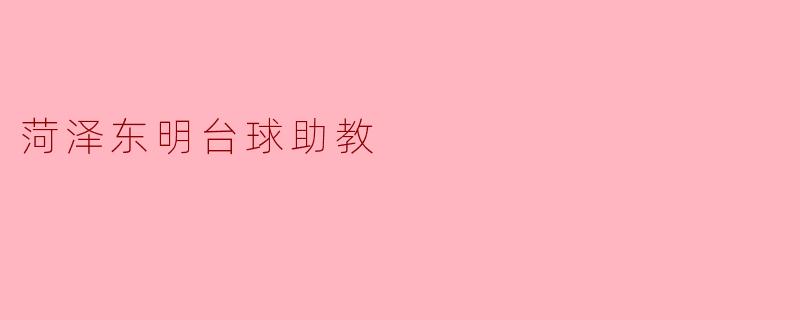 菏泽东明台球助教的魅力与影响