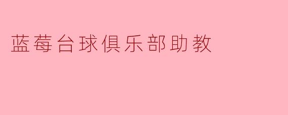 蓝莓台球俱乐部助教:引导未来的台球冠军