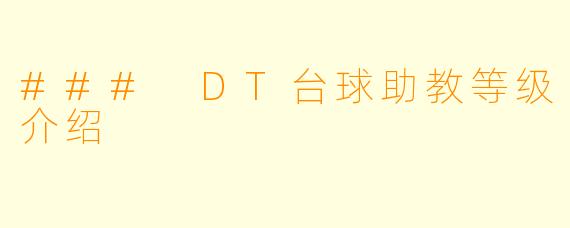 ### DT台球助教等级介绍