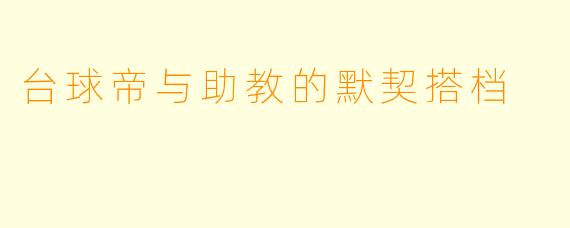 台球帝与助教的默契搭档