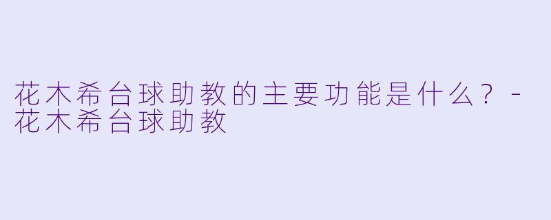 花木希台球助教的主要功能是什么？