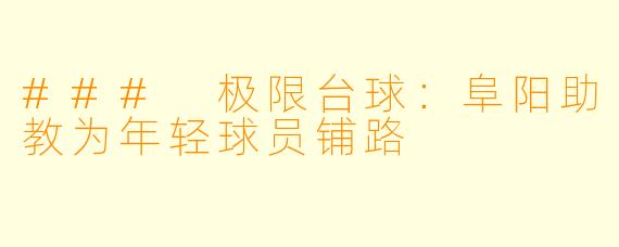 ### 极限台球:阜阳助教为年轻球员铺路