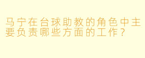 马宁在台球助教的角色中主要负责哪些方面的工作？