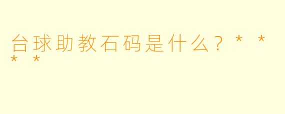 台球助教石码是什么?****