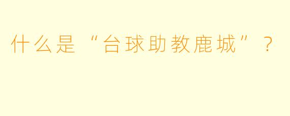 什么是“台球助教鹿城”？  