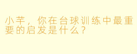 小芊，你在台球训练中最重要的启发是什么？
