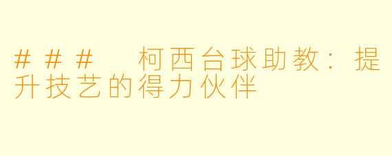 ### 柯西台球助教：提升技艺的得力伙伴