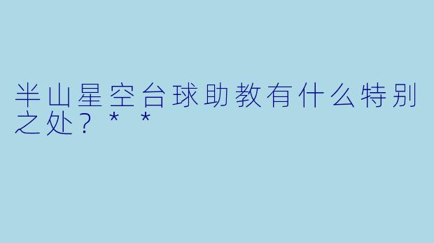 半山星空台球助教有什么特别之处?**