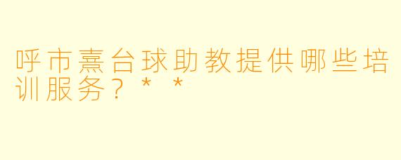 呼市熹台球助教提供哪些培训服务?**