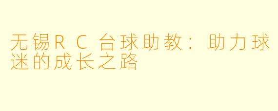 无锡RC台球助教：助力球迷的成长之路