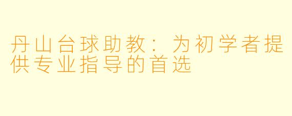 丹山台球助教：为初学者提供专业指导的首选