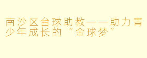 南沙区台球助教——助力青少年成长的“金球梦”